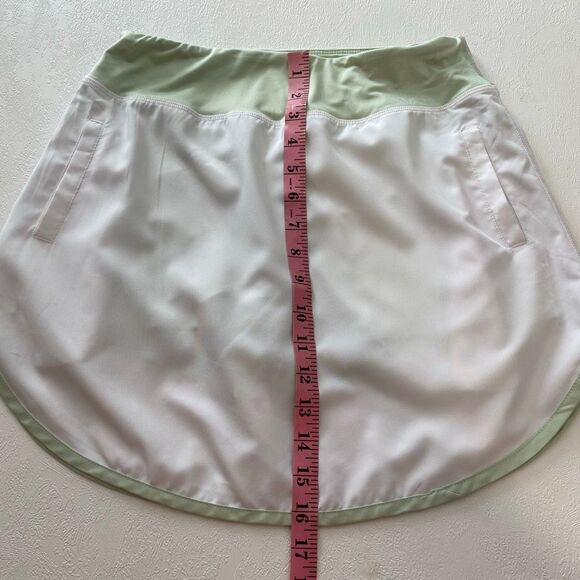 Simply Southern Active Skort | White & Mint Green Tennis Golf Skirt with Shorts - Picture 7 of 7